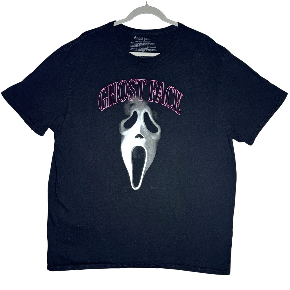 Ghost Face‎ Shirt Mens 2XL XXL Black Short Sleeve Horror Scream Movie